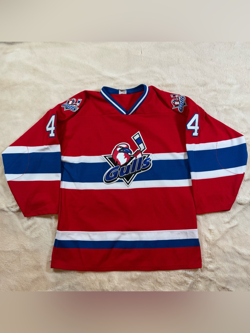 Vintage San DiegoGulls Hockey Jersey M Stitched Ath Knit No. 44 Made in Canada